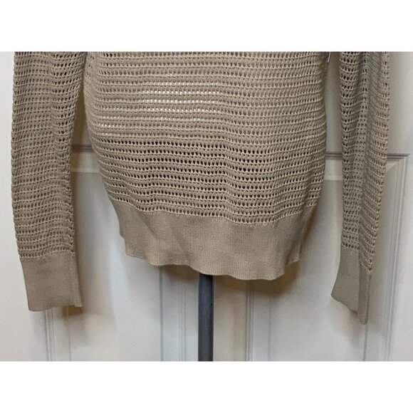 Varley Tan Loose Knit 1/4 Zip Pullover Sweater, Size S - Picture 3 of 10